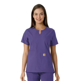 Blusa médica feminina Force Essentials com decote em V e painéis em malha