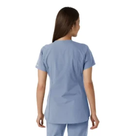 Blusa médica feminina Force Essentials com decote em V e painéis em malha
