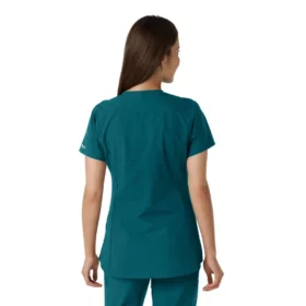 Blusa médica feminina Force Essentials com decote em V e painéis em malha