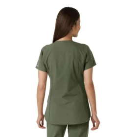 Blusa médica feminina Force Essentials com decote em V e painéis em malha