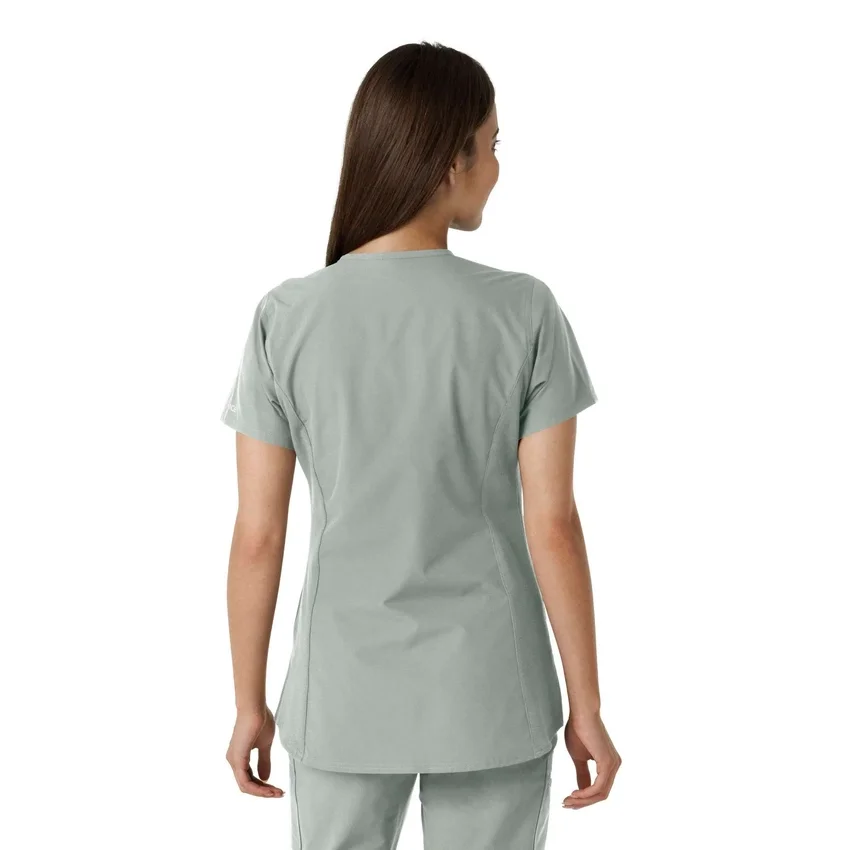 Blusa médica feminina Force Essentials com decote em V e painéis em malha