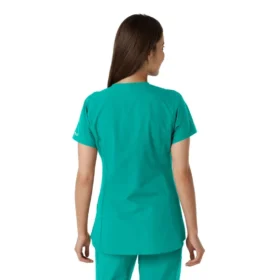 Blusa médica feminina Force Essentials com decote em V e painéis em malha
