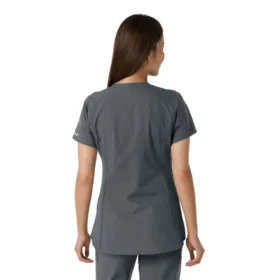 Blusa médica feminina Force Essentials com decote em V e painéis em malha