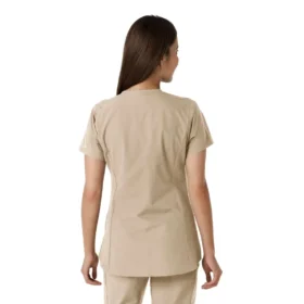 Blusa médica feminina Force Essentials com decote em V e painéis em malha