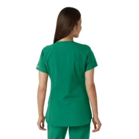 Blusa médica feminina Force Essentials com decote em V e painéis em malha