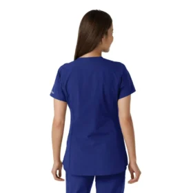 Blusa médica feminina Force Essentials com decote em V e painéis em malha
