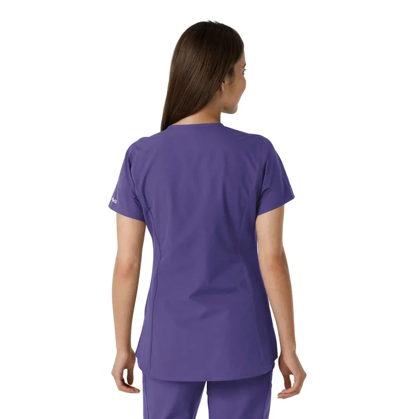 Blusa médica feminina Force Essentials com decote em V e painéis em malha