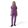 Blusa médica feminina Force Essentials com decote em V e painéis em malha