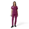 Blusa médica feminina Force Essentials com decote em V e painéis em malha