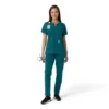 Blusa médica feminina Force Essentials com decote em V e painéis em malha