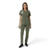 Blusa médica feminina Force Essentials com decote em V e painéis em malha