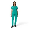 Blusa médica feminina Force Essentials com decote em V e painéis em malha