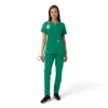 Blusa médica feminina Force Essentials com decote em V e painéis em malha