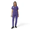 Blusa médica feminina Force Essentials com decote em V e painéis em malha