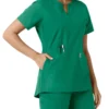 Blusa médica feminina Force Essentials com decote em V e painéis em malha