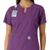 Blusa médica feminina Force Essentials com decote em V e painéis em malha