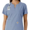 Blusa médica feminina Force Essentials com decote em V e painéis em malha