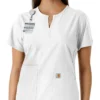 Blusa médica feminina Force Essentials com decote em V e painéis em malha