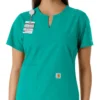 Blusa médica feminina Force Essentials com decote em V e painéis em malha