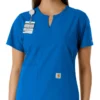 Blusa médica feminina Force Essentials com decote em V e painéis em malha
