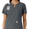 Blusa médica feminina Force Essentials com decote em V e painéis em malha