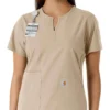 Blusa médica feminina Force Essentials com decote em V e painéis em malha