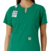 Blusa médica feminina Force Essentials com decote em V e painéis em malha
