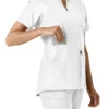 Blusa médica feminina Force Essentials com decote em V e painéis em malha