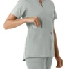 Blusa médica feminina Force Essentials com decote em V e painéis em malha
