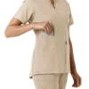 Blusa médica feminina Force Essentials com decote em V e painéis em malha