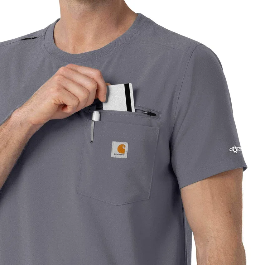 Blusa médica Force Cross-Flex com gola redonda
