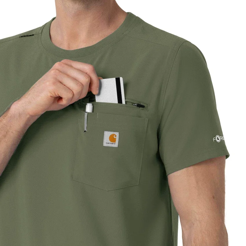 Blusa médica Force Cross-Flex com gola redonda