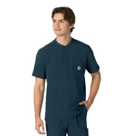 Blusa médica Henley para homem Force Cross-Flex