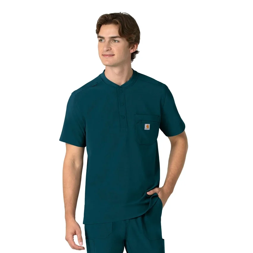 Blusa médica Henley para homem Force Cross-Flex
