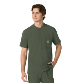 Blusa médica Henley para homem Force Cross-Flex