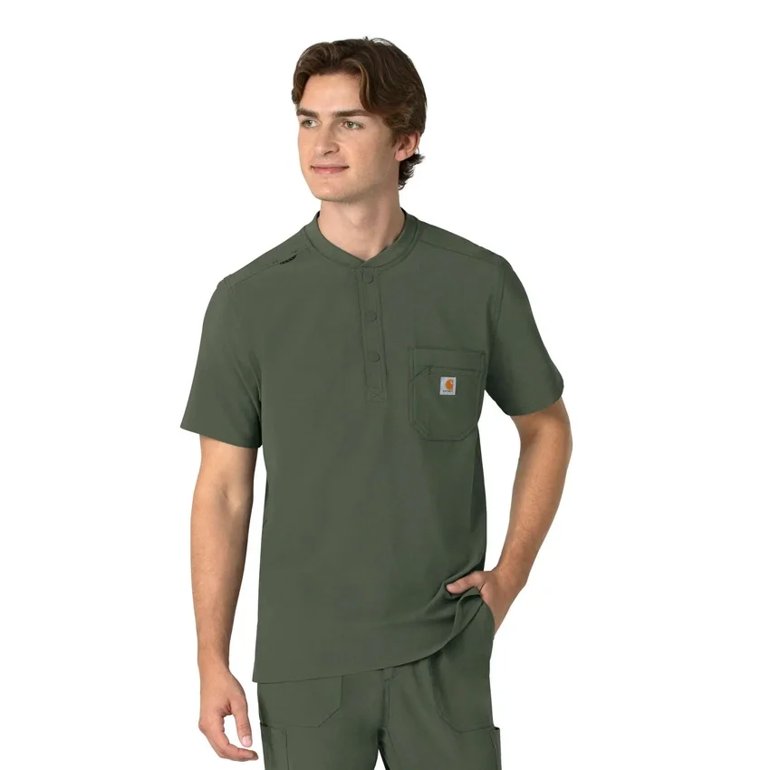 Blusa médica Henley para homem Force Cross-Flex
