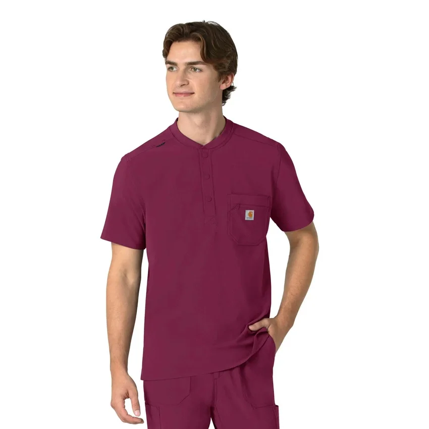 Blusa médica Henley para homem Force Cross-Flex