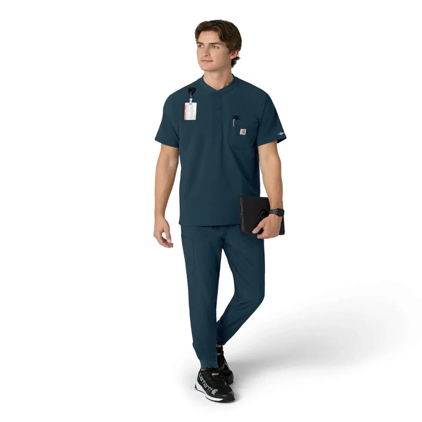 Blusa médica Henley para homem Force Cross-Flex