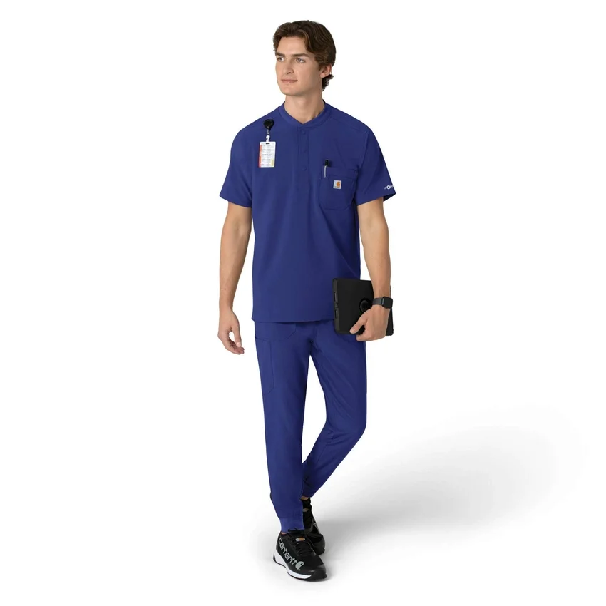 Blusa médica Henley para homem Force Cross-Flex
