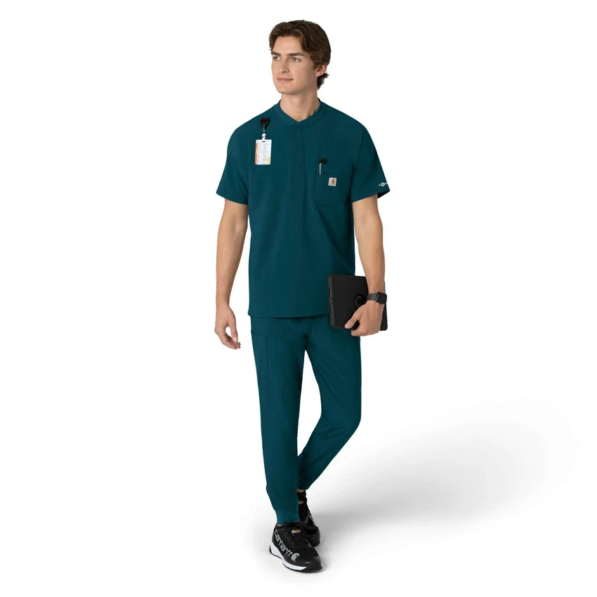 Blusa médica Henley para homem Force Cross-Flex