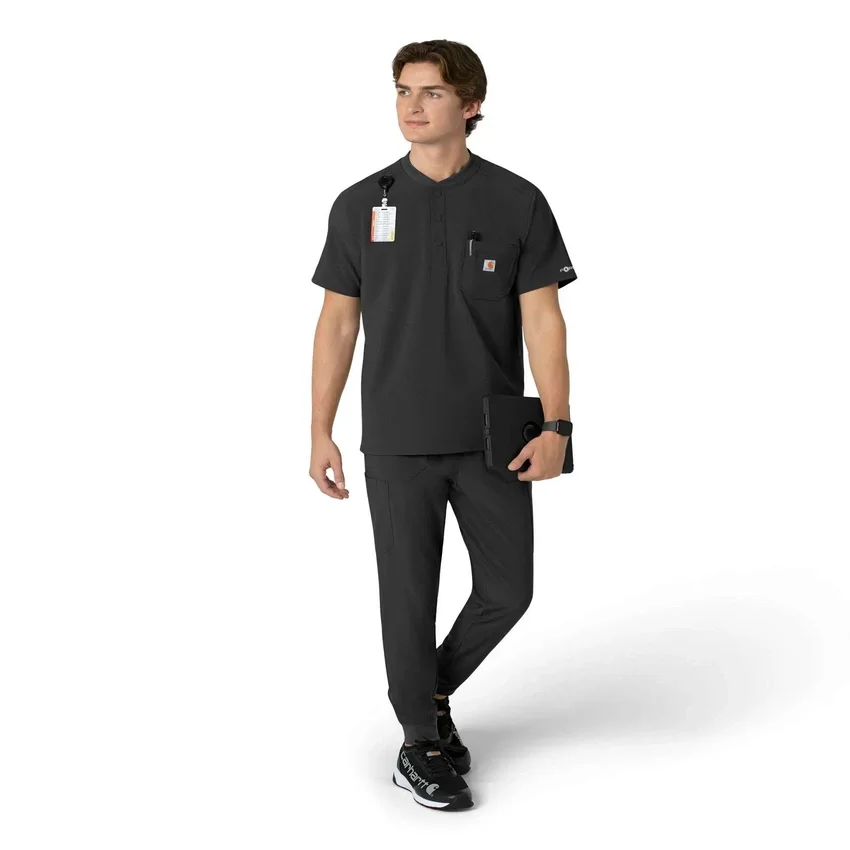 Blusa médica Henley para homem Force Cross-Flex