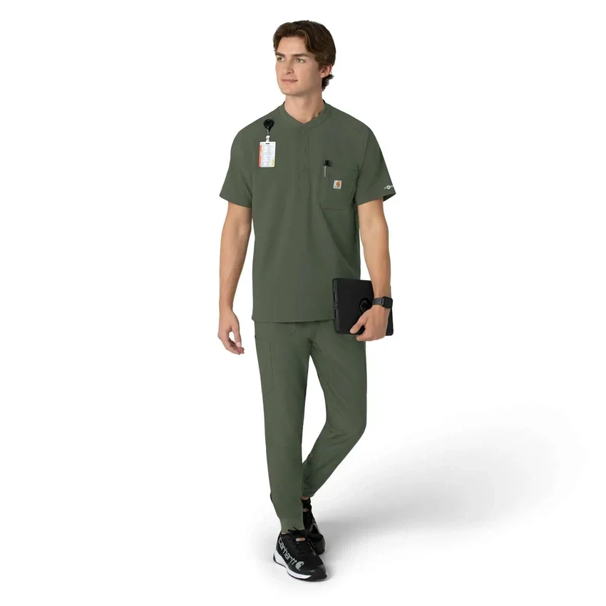 Blusa médica Henley para homem Force Cross-Flex