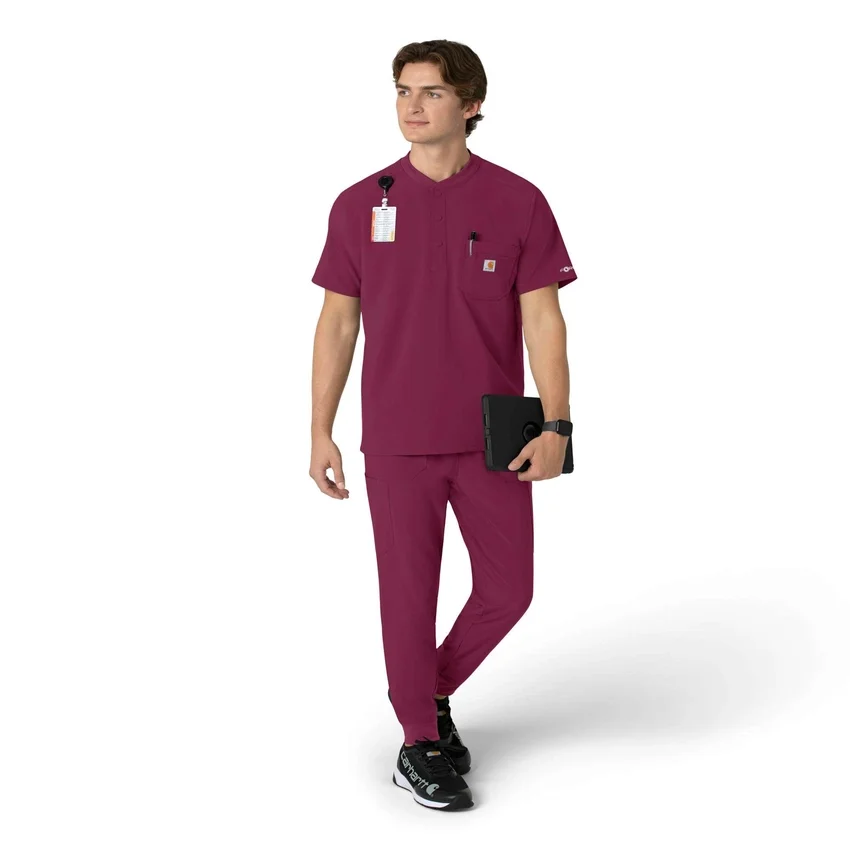 Blusa médica Henley para homem Force Cross-Flex