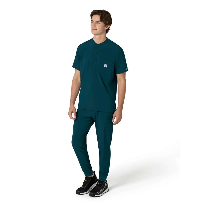 Blusa médica Henley para homem Force Cross-Flex