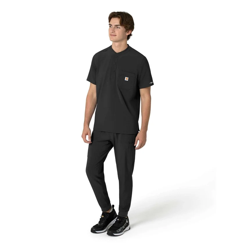 Blusa médica Henley para homem Force Cross-Flex