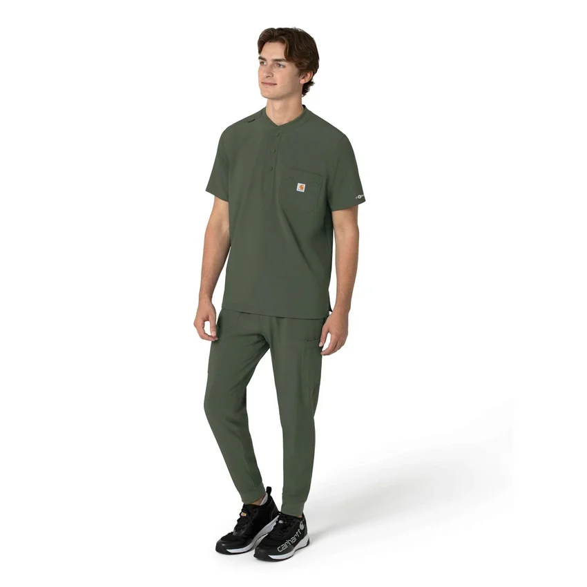 Blusa médica Henley para homem Force Cross-Flex