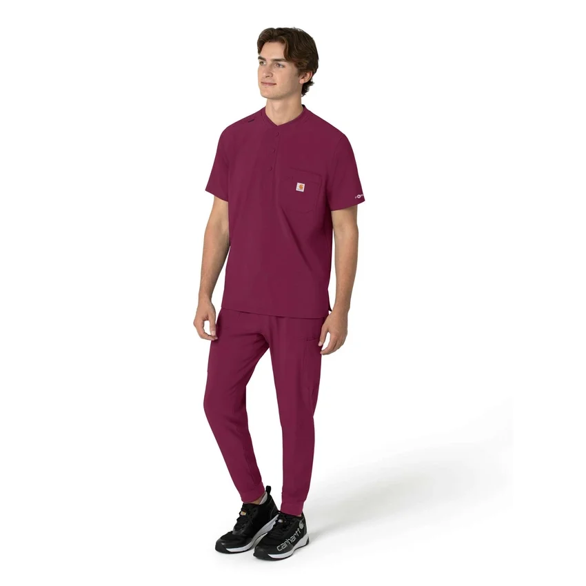 Blusa médica Henley para homem Force Cross-Flex