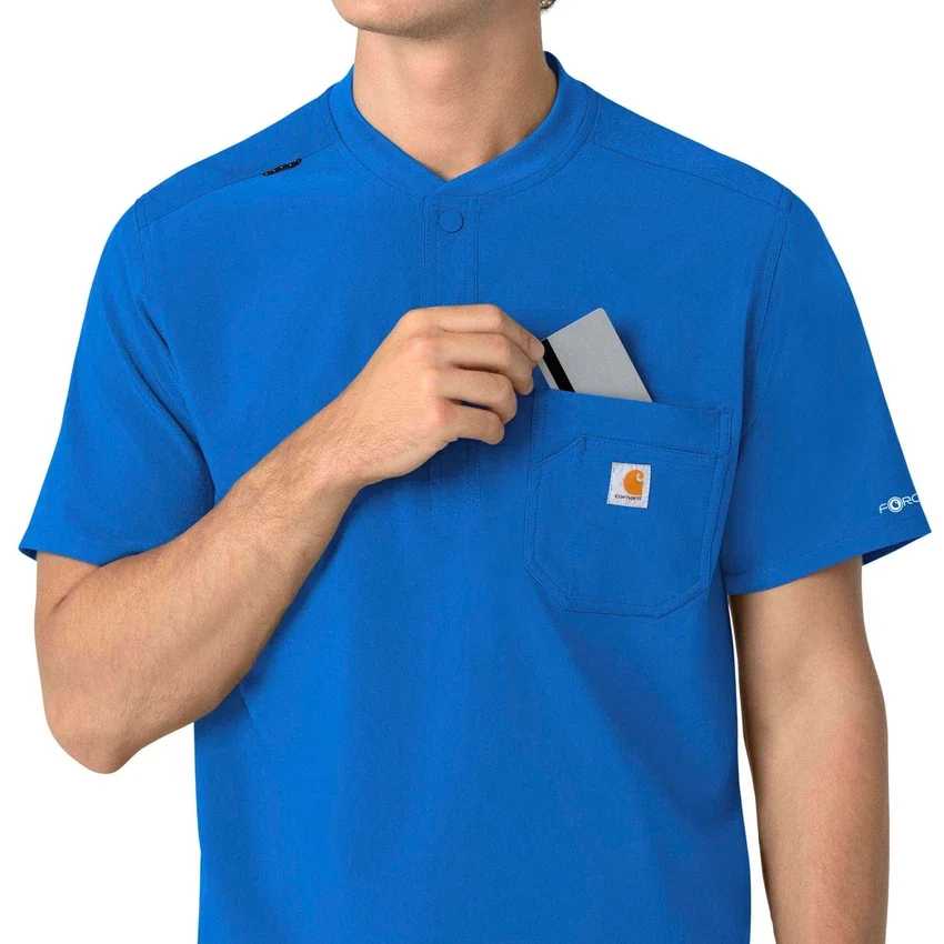 Blusa médica Henley para homem Force Cross-Flex