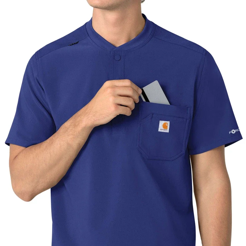 Blusa médica Henley para homem Force Cross-Flex