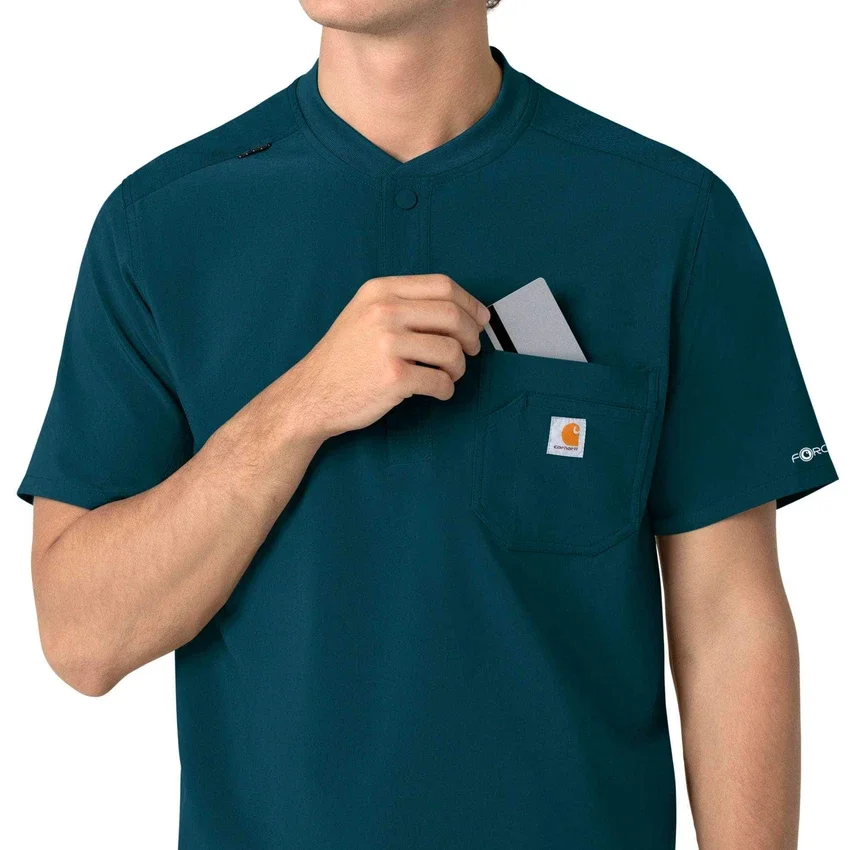 Blusa médica Henley para homem Force Cross-Flex